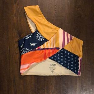 Nani One Shoulder Patchwork Swim Top